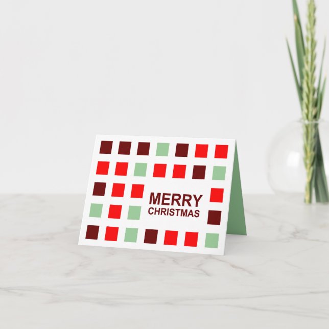 merry christmas (mod squares) holiday card (Front)