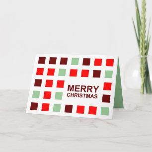 merry christmas (mod squares) holiday card