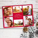 Merry Christmas Modern 6 Photo Collage Holiday Card<br><div class="desc">Wish friends and family a Merry Christmas with this multi-photo holiday card. The back has been left blank for you to handwrite a message if you wish.</div>