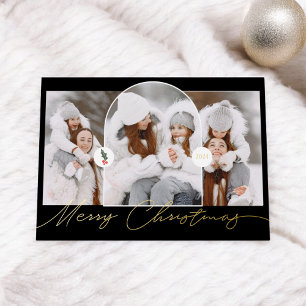 Merry Christmas modern arch 3 photos black script
