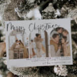 Merry Christmas Modern Arch Photo Holiday Cards<br><div class="desc">This holiday card features a beautiful calligraphy font paired with a simple sans serif font. This gorgeous modern minimal Christmas card allows three separate sections to upload your own perfect pictures to the font.</div>