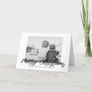 Merry Christmas modern black font Holiday Card