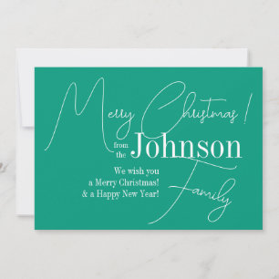 Merry Christmas Modern Bright Green Holiday Card
