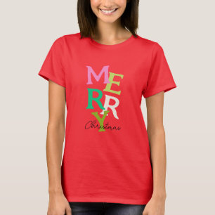 Merry Christmas Modern Bright Holiday T-Shirt
