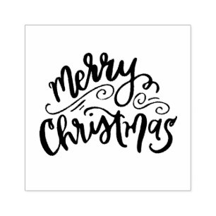 Merry Christmas Modern Calligraphy Stamp