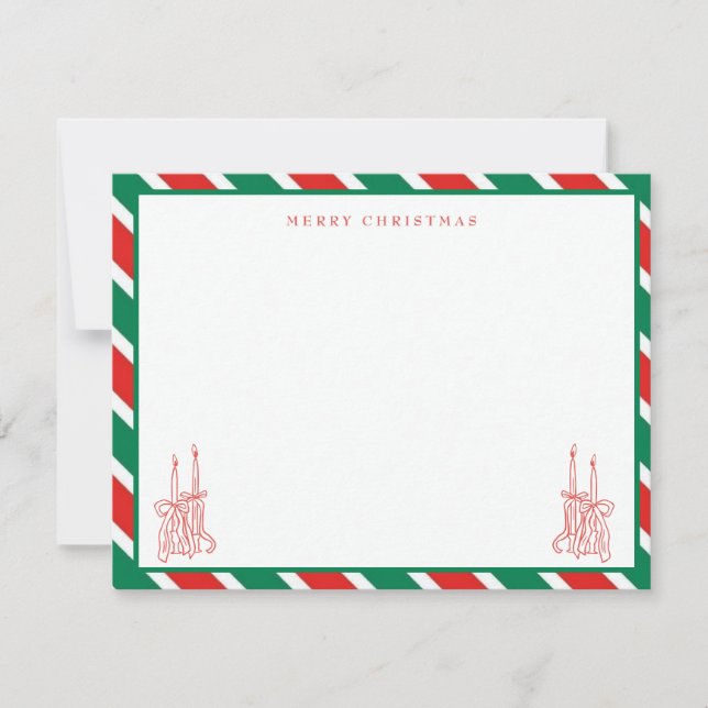 Merry christmas modern chic classic note card (Front)