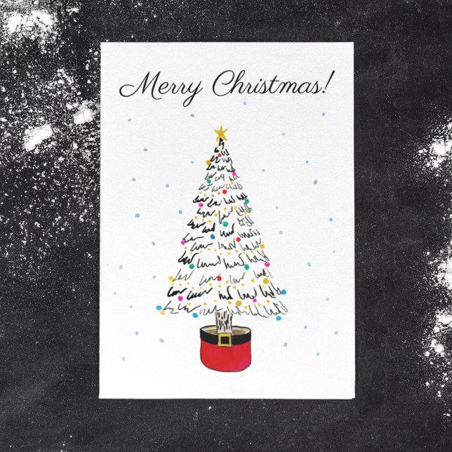 Merry Christmas Modern Christmas Tree Card (Creator Uploaded)