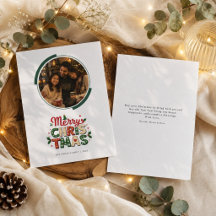 Merry Christmas Modern Circle Photo