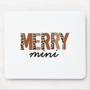 Merry Christmas Modern Color Block Leopard Boho Mouse Pad