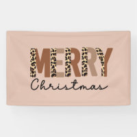 "Merry Christmas" Modern Colour Block Leopard Boho