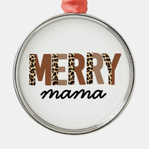 "Merry Christmas" Modern Colour Block Leopard Boho Metal Tree Decoration