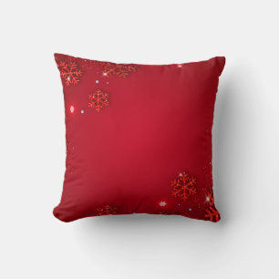 Merry Christmas Modern Design Red & White Cushion