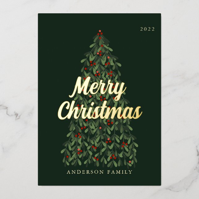Merry Christmas Modern Elegant Christmas Tree (Front)