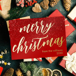 Merry Christmas Modern Elegant Script Non Photo
