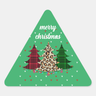 Merry Christmas Modern & Elegant Triangle Sticker