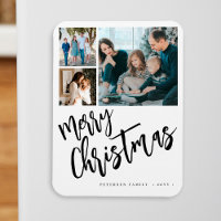 Merry Christmas modern family photo collage
