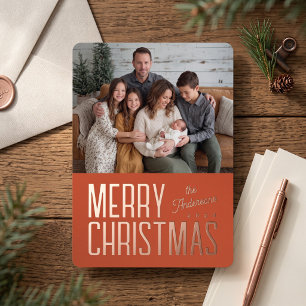 Merry Christmas Modern Family Photo - Orange
