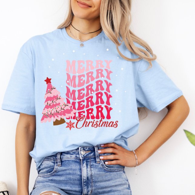 Merry Christmas Modern Family Womens Xmas Fun Cute T-Shirt (Merry Christmas Womens Shirt)