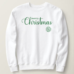 Merry Christmas: Modern Green Script Holiday Sweatshirt