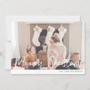 Merry Christmas Modern Handwriting Photo Card 2N