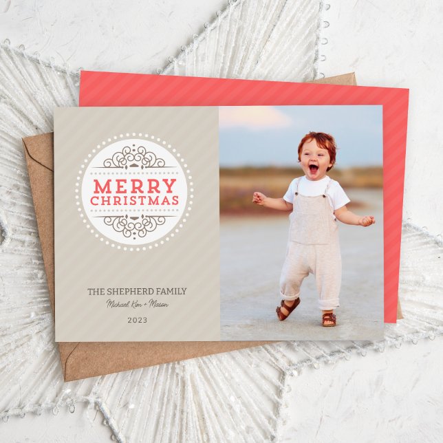 Merry Christmas Modern Holiday Photo Card (Creator Uploaded)