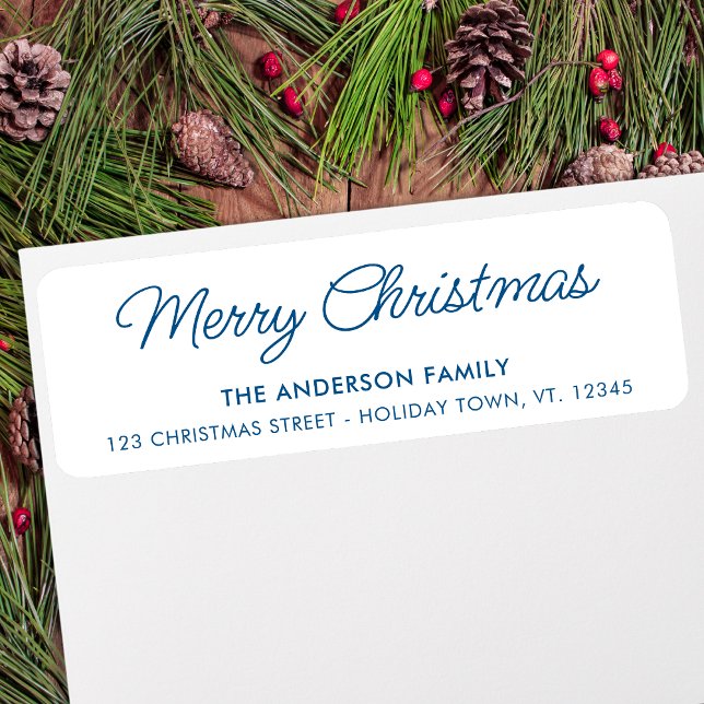 Merry Christmas Modern Holiday Return Address (Creator Uploaded)