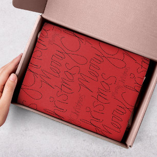 Merry Christmas Modern Holidays Typography Script Tissue Paper