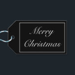 Merry Christmas Modern Minimalist Black White Gift Tags<br><div class="desc">Merry Christmas typography gift tag. Stylish modern minimal black design. 
More items are available in this style in our store. You can edit the design further,  change background colour,  fonts and add extra text by clicking "customise further" link.</div>