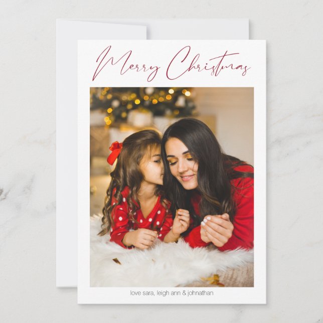 Merry Christmas Modern Minimalist Photo (Front)