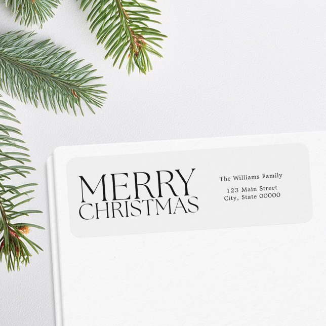 Merry Christmas Modern Minimalist Return Address (Creator Uploaded)