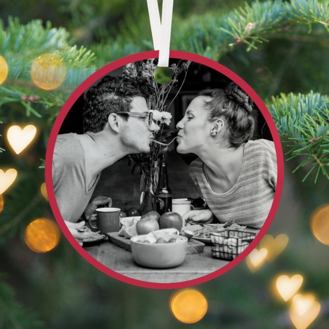 Merry Christmas | Modern Minimalist Stylish Photo Metal Tree Decoration (Creator Uploaded)