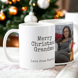Merry Christmas Modern Photo and Text Coffee Mug