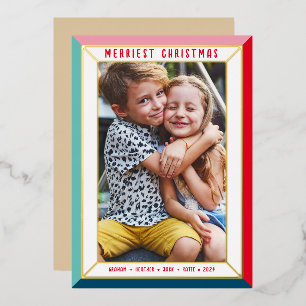 MERRY CHRISTMAS modern photo bold colour border