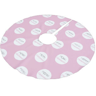 Merry Christmas! Modern Pink Typography Brushed Polyester Tree Skirt