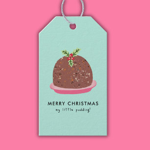Merry Christmas Modern Pudding Illustration Gift Tags