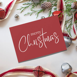 Merry Christmas Modern Red Holiday Card