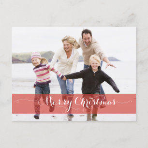MERRY CHRISTMAS MODERN RED HOLIDAY PHOTO CARD