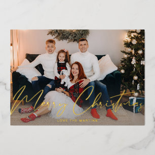 Merry Christmas Modern Script Photo Card