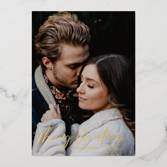 Merry Christmas Modern Scripted Minimalism (Front)