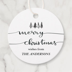 Merry Christmas Modern Simple Handwritten Script Favour Tags