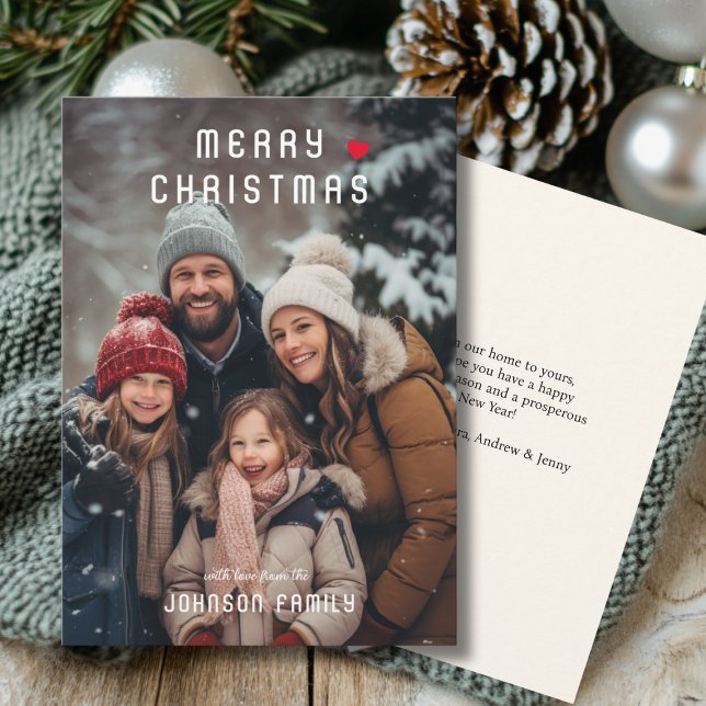 Merry Christmas!   Modern, simple photo Christmas Holiday Card (Creator Uploaded)