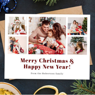 Merry Christmas modern simple photo  Holiday Postcard