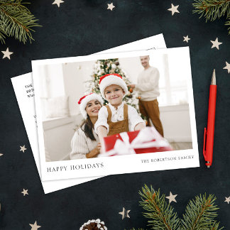 Merry Christmas modern simple photo Holiday Postcard