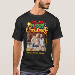 Merry Christmas modern simple photo Holiday T-Shirt
