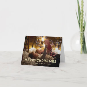 Merry Christmas Modern Simple Typography Holiday Card