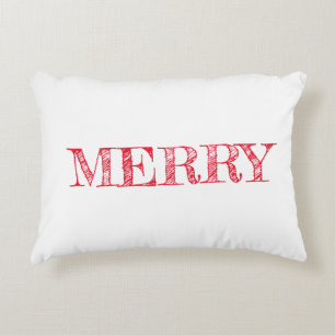 MERRY Christmas Modern Text Holiday Fun Decorative Cushion