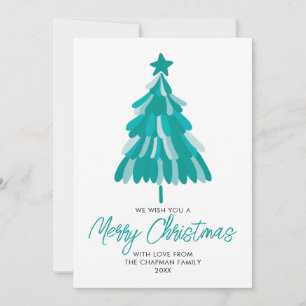 Merry Christmas modern tree Holiday Card