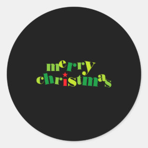Merry Christmas Modern Tygraphy _1  Classic Round Sticker