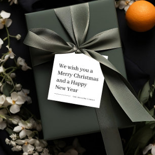 Merry Christmas modern type holiday gift tag