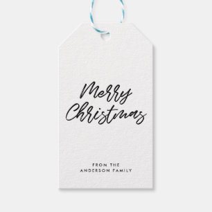 Merry Christmas modern typography Gift Tags